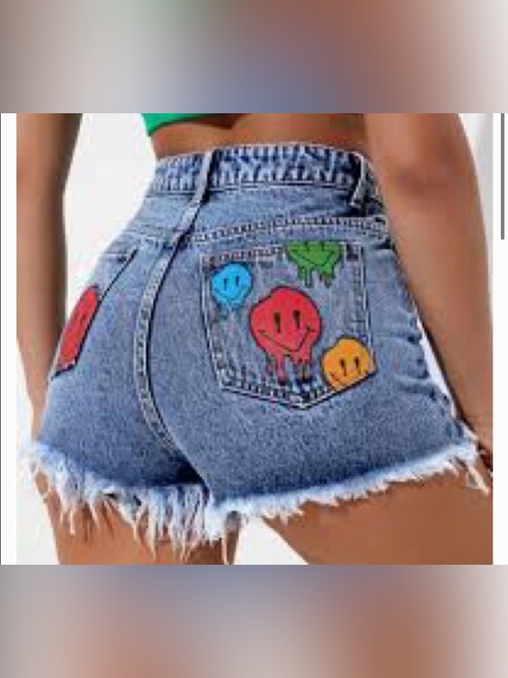 SHEIN Light Blue High-Waisted Denim Shorts